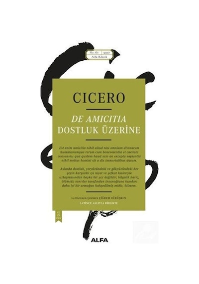 Dostluk Üzerine - Cicero - Alfa Yayıncılık