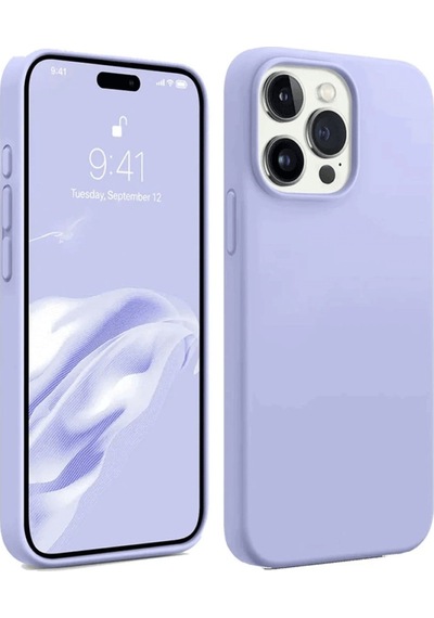 Apple iPhone Uyumlu   15 Pro Max Kılıf First Silikon - Lila