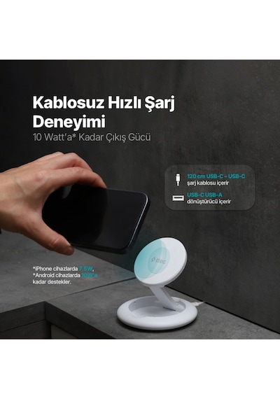 Ttec AirCharger Up M MagSafe Uyumlu Kablosuz Hızlı Şarj Standı