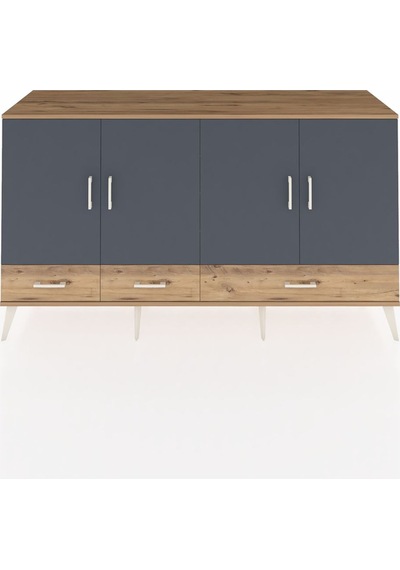 Hyperion Konsol 6 Raflı 3 Çekmeceli 4 Kapaklı 176x44x99 Çam-antra Çam-antrasit/çam