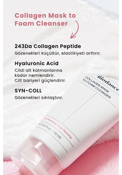 Defacto Biodance Collagen Mask to Foam Yüz Temizleme Köpüğü 150 ml H3440AXNS