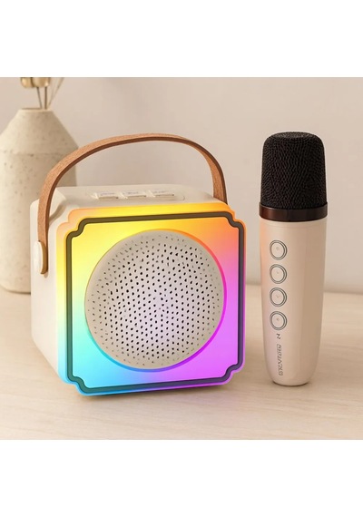 Jenerik Karaoke Mikrofonlu Taşınabilir Bluetooth Hoparlör Işıklı, Usb Şarjlı