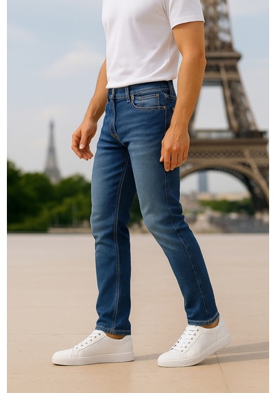 Cedy Denim Slim Fit Jean Joe Normal Bel Dar Kesim Esnek Kot Pantolon C300 Mavi