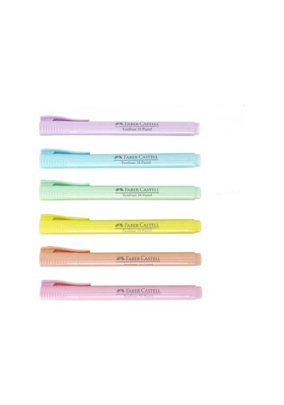 Faber-castell Fosforlu Kalem 38 Pastel Karışık 6'lı Diğer