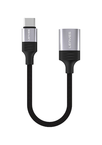 Lenyes Ax122 Usb To Type-c Dönüştürücü Otg Kablo Siyah Siyah