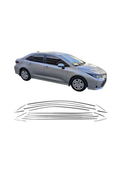 Toyota Corolla 2019 Sonrası Cam Çerçevesi Krom 12 Prç. P.çelik