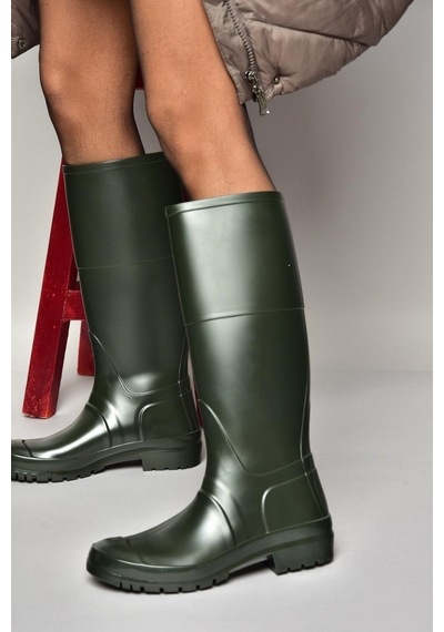 Fox Shoes T858704009 Haki Yağmur Çizmesi Haki-suni Deri Haki