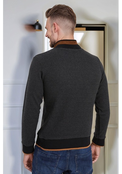 9039 Dewberry Erkek Sweatshırt-siyah-gri Siyah-gri