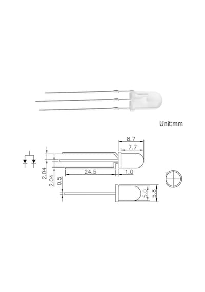5 Adetled 5mm Kırmızı Yeşil Ortak Katot 2 Renk Led 5mm