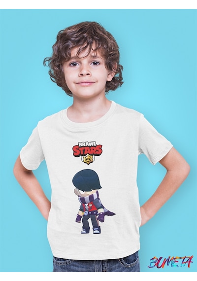 Bumeta Brawl Stars Edgar Karakter Characters Çocuk Tişört T-shirt Beyaz
