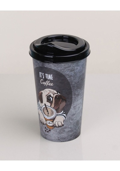 4 Adet Kahve Bardağı - Kapaklı Desenli 400ml Diğer