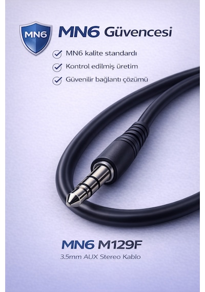 M129f Aux Kablo 3.5mm Erkek-erkek 3m Stereo Ses Kablosu 3 Metre