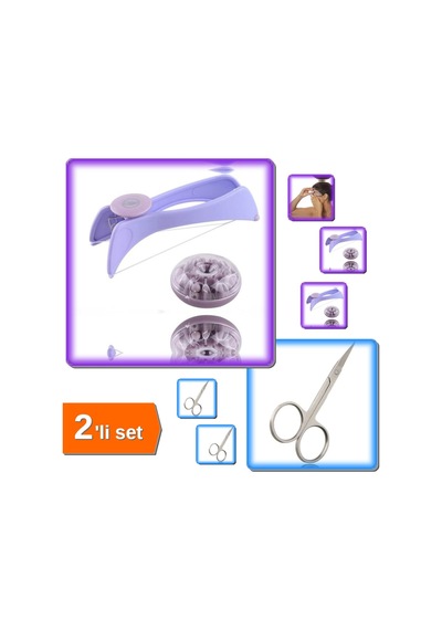 Kavis Uçlu Paslanmaz Kaş + Bıyık Makası 2'li Set - Kusursuz Görünüm İçin D4e5f6 Belirtilmemiş