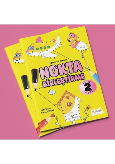 Eğlenceli Aktivite Nokta Birleştirme - Çocuklar Için Boyama Ve Aktivite Kitabı - Seviye 2