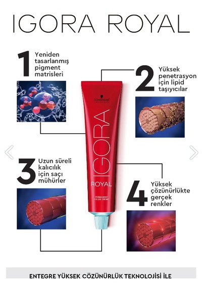 Igora Royal Permanet Color Creme - Saç Boyası No: 1-0 Siyah 60ml