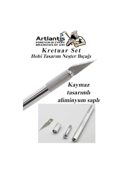 Kretuar Bıçağı 5 Yedek Bıçaklı 1 Paket Hobi Maket Tasarım Neşteri Çelik Alaşımlı Paslanmaz Hass