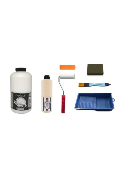Cadence Boya Cadence 2 Litre Eskimiş Beyaz 500Ml Taş Vernik Set