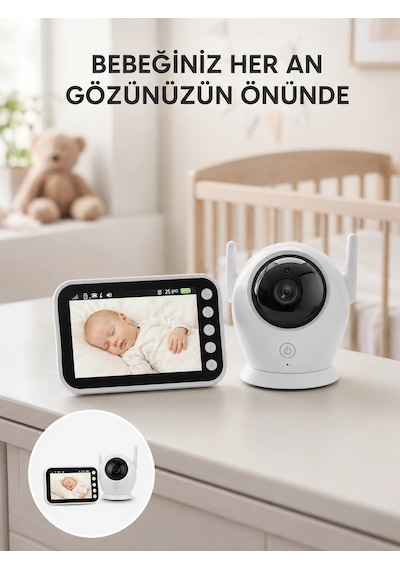 4.5 İnç Ekranlı Gece Görüşlü Bebek Kamerası Ve Monitörü Yeni Nesil Belirtilmemiş