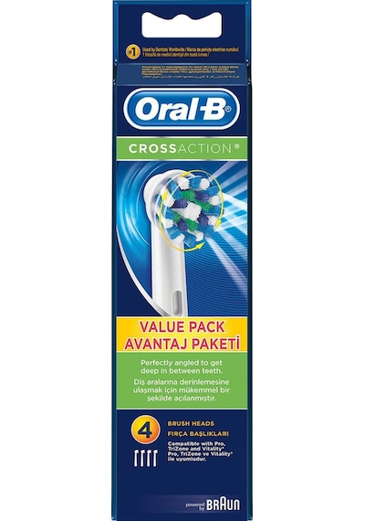Oral-B Cross Action Diş Fırçası Yedek Başlığı Beyaz 4'lü