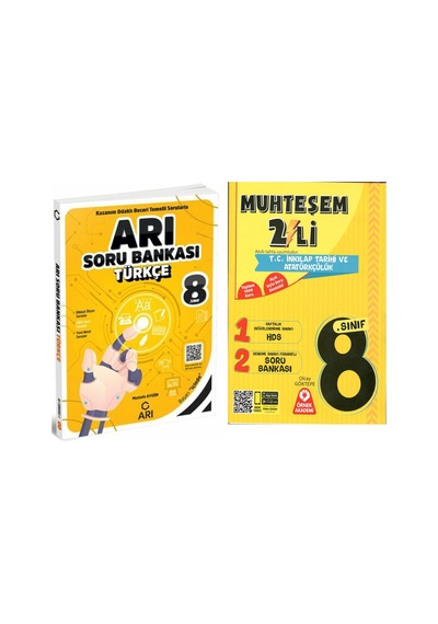 Arı 8.sınıf Türkçe Ve Örnek Akademi Muhteşem İkili İnkılap Seti 2 Kitap