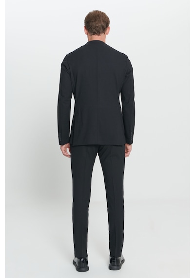 Altınyıldız Collectıon Erkek Sıyah Slim Fit Dar Kesim Mono Yaka Yünlü Takım Elbise Siyah