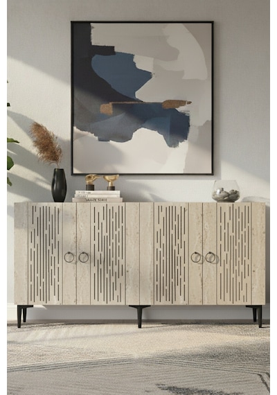 Ka1515bt Rain Konsol Ve Tv Sehpası Beyaz-traverten 150cm