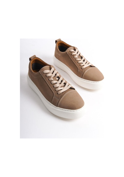 Mubiano Hakiki Deri Mbnbkm3-vz Erkek Nubuk Vizon Sneaker & Spor Ayakkabı Vizon
