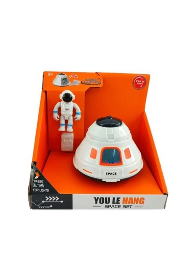 Ctoys Işıklı Uzay Kapsülü Oyuncak Seti Astronot Figürlü, Pilli Uzay Aracı Oyuncak 3+ Yaş