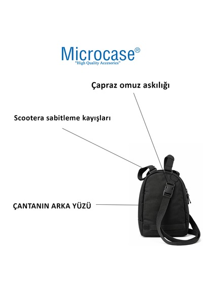 Microcase Suluk Bölmeli Çapraz Omuz Askılıklı Scooter Çantası Al5537 Siyah