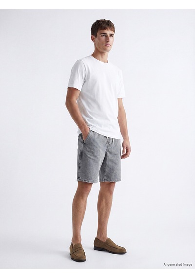 Lcw Jeans Gri Loose Fit Erkek Jean Şort