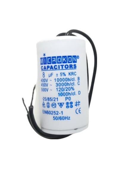 Microkon 8 mf Plastik Tüp Kondansatör 400-450 V (Daimi)
