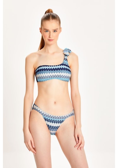 Too Salty Swimwear Kadın Lacivert Dantelli Tek Omuz Bikini Takımı 24s121st Lacivert