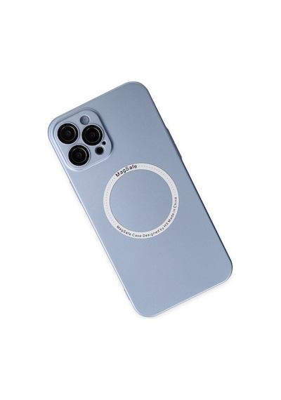 Apple iPhone Uyumlu 12 Pro Kılıf Jack Magneticsafe Lens Silikon - Sierra Blue Bz8683140421861