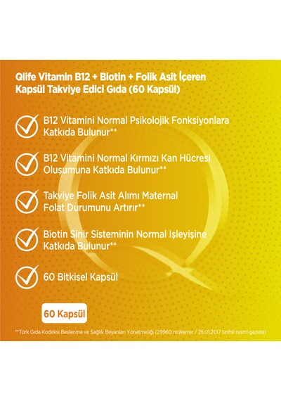 Vitamin B12 - Metilkobalamin B12 Vitamini 1000 Mg 60 Kapsül