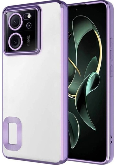 Xiaomi Mi 13t Pro Kılıf Kamera Korumalı Logo Gösteren Zore Omega Kapak Lila