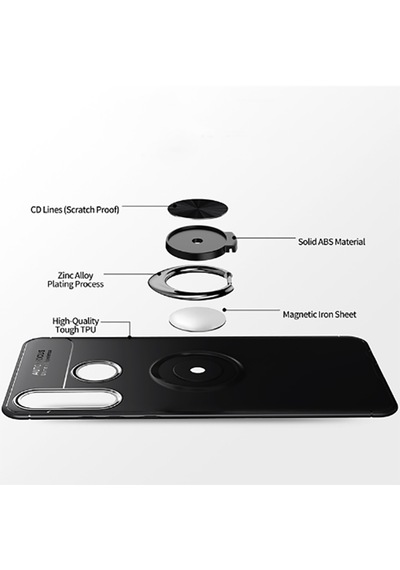 Huawei P40 Lite E Kilif Yüzüklü Magnetli Ravel Case 406652826
