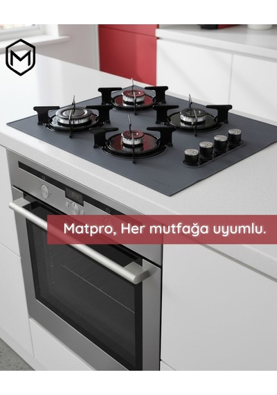 Kumtel Set Üstü Ocak Koruyucu Silikon Mat Gri