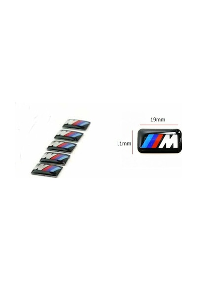 Bmw M Logo Sticker Amblem Jant Direksiyon Cam Düğmesi Üstü 5 Adet