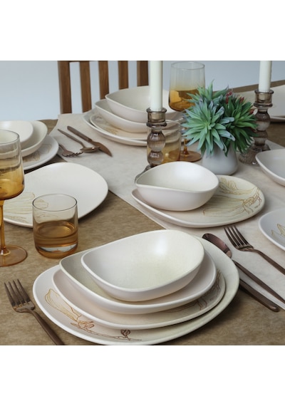 Vintage Bloom Isabella Yemek Takımı 24 Parça 6 Kişilik 22054-55-56-57 Krem