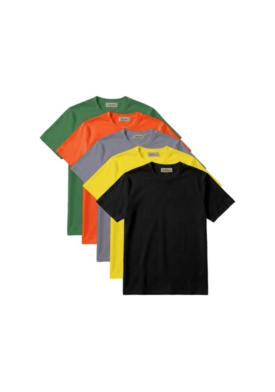 Hoxie Unisex 5'li Renkli Basıc Tişört Çok Renkli