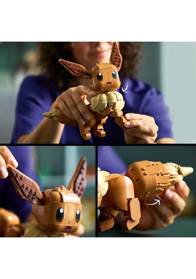 LEGO® Pokémon™ Eevee 72151 - Yetişkinler için Duruşu Ayarlanabilir Figür İçeren Video Oyunu Modeli Yapım Seti (587 Parça)