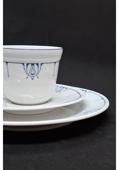 Gunther Lambert Koleksiyonu Vintage Çay Fincanı 3 Parça 180 Ml Mavi-beyaz