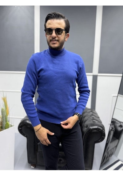 Avni Ceylan Modern Erkek Slim Fit Balıkçı Yaka %100 Pamuk Pike Örgü Triko Kazak A.laci/saks Avni Ceylan Modern Erkek Slim Fit Balıkçı Yaka %100 Pamuk Pike Örgü Triko Kazak A.laci/saks