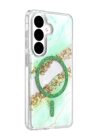 Onegif Samsung Galaxy S26 Lotus Simli Magsafe Kapak - Yeşil - Yeşil