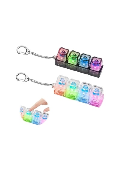 Işıklı Klavye Tuşu Switch Anahtarlık Açık Gri