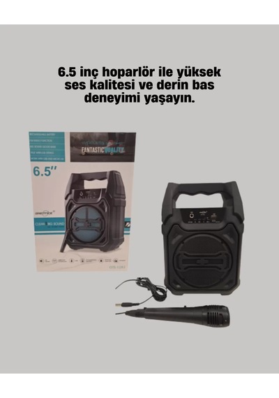 Hepsi Taşınabilir 6.5 Bluetooth Hoparlör Usb Tf Kart Mikrofonlu Şarjlı Sistem Najmaddin