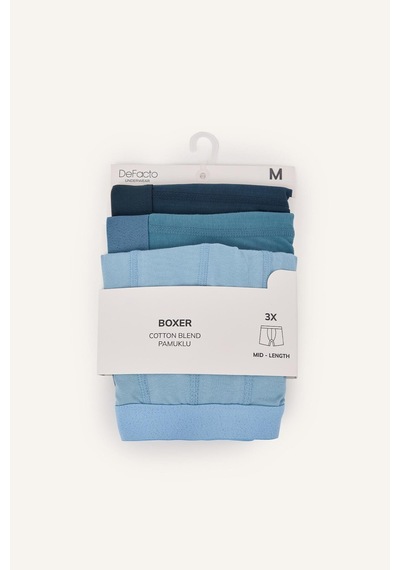 Defacto Regular Fit Beli Lastikli 3lü Boxer I1770ax26aunv165 Lacivert-nv165