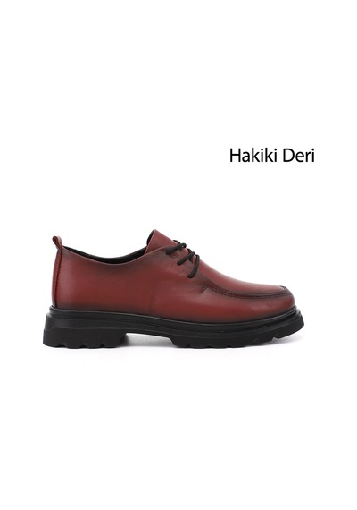 Gönderir Kadın Bordo Antik Bağcıklı Hakiki Deri Comfort Ayakkabı Ddza87042996