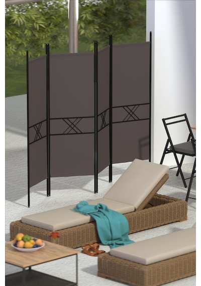 Retodesign 4 Kanatlı Paravan 1444 Siyah