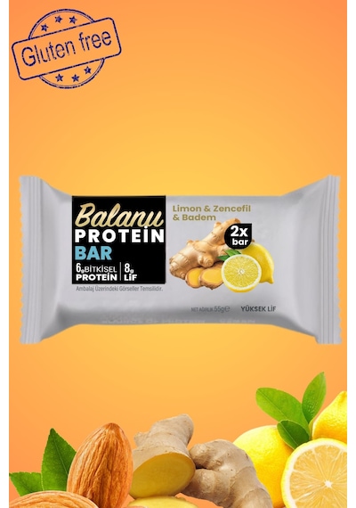 Limonlu & Zencefilli Hurmalı Protein Bar 55gr 2xbar X3 Adet